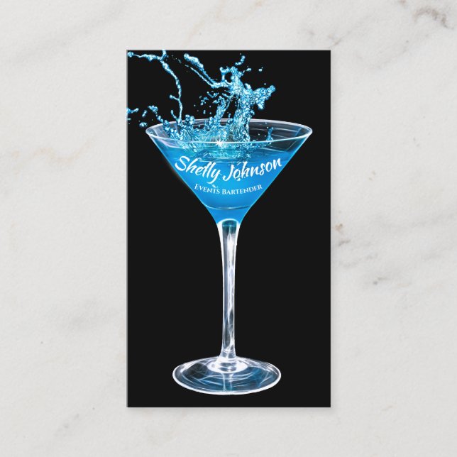 Trendveranstaltungen Barkeeper Exotic Blue Splash Visitenkarte (Vorderseite)