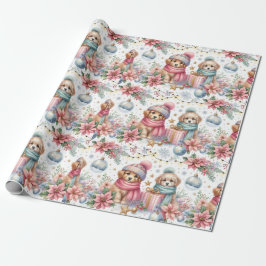 Trendweihnachtliche Welpen Wrapping Paper Geschenkpapier