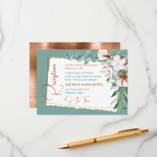 Trendweiße Baumwollflorkuppel Empfang Begleitkarte