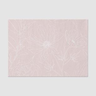 Trendweiße Blume Konturen Rosa Design Seidenpapier