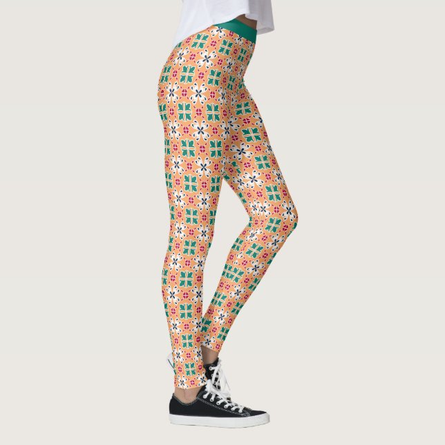 Trendwestern Pattern Lachs Aquamarine Leggings (Rechts)