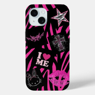 Trendy 2000er Jahre rosa und schwarz Case-Mate iPhone Hülle