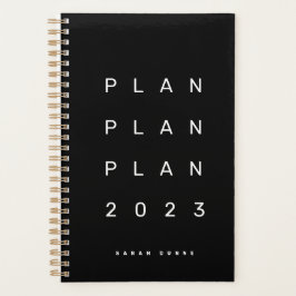 Trendy 2023 Modernes Schwarzes Monatszeitschrift W Planer