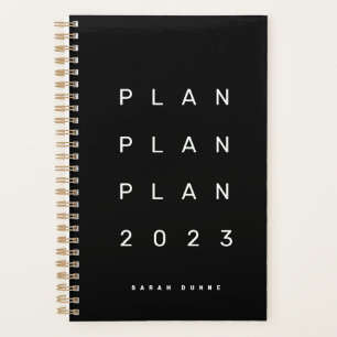 Trendy 2023 Modernes Schwarzes Monatszeitschrift W Planer