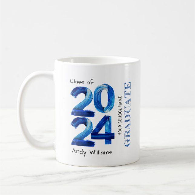 Trendy 2024 Abschluss Gift Blue Kaffeetasse (Links)