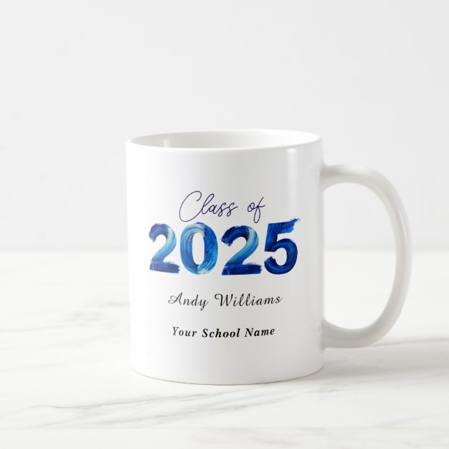 Trendy 2025 Abschluss Gift Blue Kaffeetasse (Rechts)