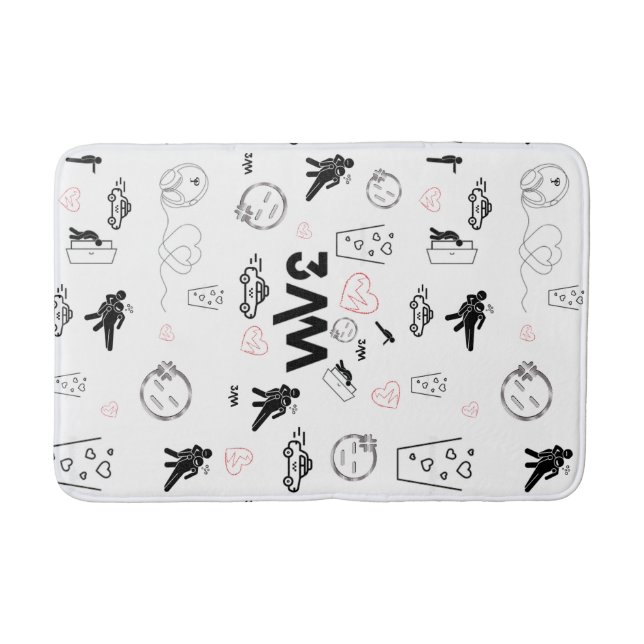 Trendy 300 Doodle Art Bath Mat Décor Badematte (Vorderseite)