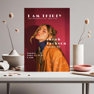 Trendy 30. Geburtstag Einladung mit Foto