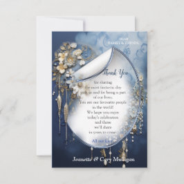 Trendy 3-D Blue Denim Print mit Kostümschmuck RSVP Karte