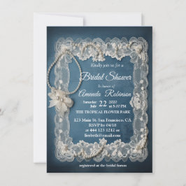 Trendy 3-D Denim Print mit Kostümschmuck Einladung