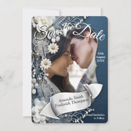 Trendy 3-D Denim Print mit Kostümschmuck Einladung