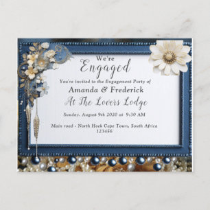 Trendy 3-D Denim Print mit Kostümschmuck Einladungspostkarte