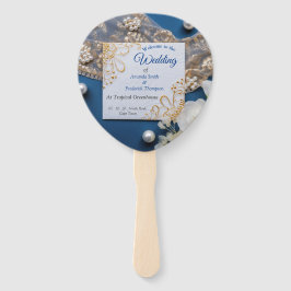 Trendy 3-D Denim Print mit Kostümschmuck Fächer