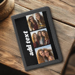 Trendy 3 Fotos und Chunky Name - Schwarz Tri-fold Geldbeutel<br><div class="desc">Verwenden Sie 3 quadratische Fotos,  um ein einzigartiges und persönliches Geschenk zu schaffen. Ein schlichter schwarzer Hintergrund mit drei Fotos und Namen. Wenn Sie die Bilder anpassen müssen,  klicken Sie auf das Werkzeug anpassen,  um Änderungen vorzunehmen.</div>