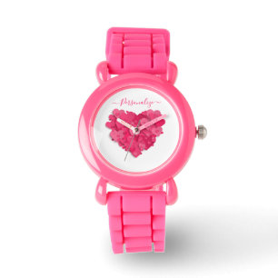 Trendy 3D Rosa Herzüberwachung mit Hinzufügen von  Armbanduhr