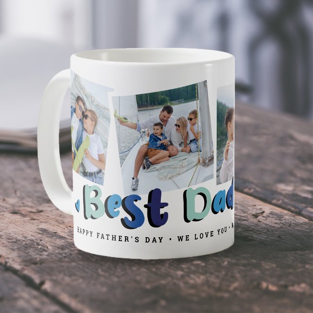 Trendy 4 Foto Bester Vater je Sake Vathers Day Kaffeetasse (Best Dad Ever)
