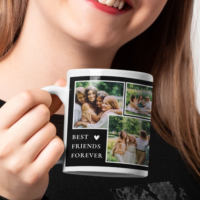 Trendy 4 Foto & Bestie Zitat Beste Freunde für imm Kaffeetasse (Von Creator hochgeladen)
