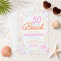 Trendy 50. Beach Geburtstagsfeier