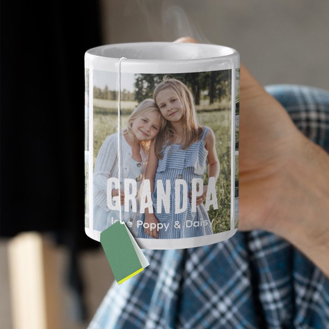 Trendy 5 Photo Collage Grandpa Kaffeetasse (Von Creator hochgeladen)