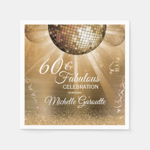 Trendy 60 & Fabulous Gold Serviette