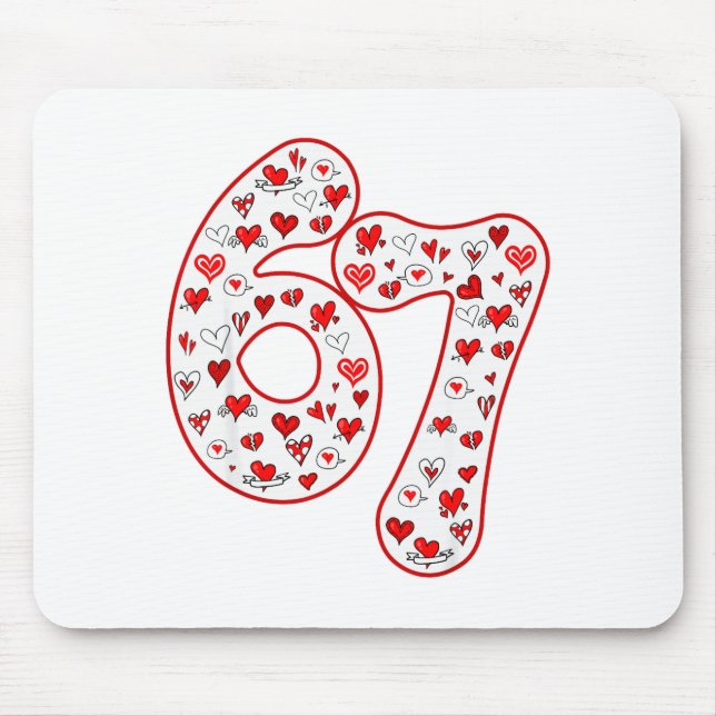 Trendy 6 7 Meme Six Seven Valentines Day 6 7  Mousepad (Vorne)