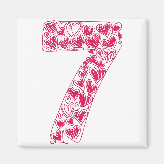 Trendy 6 7 Viral Sketch Heart 67 Cute Valentine Ma Magnet (Vorne)