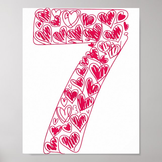 Trendy 6 7 Viral Sketch Heart 67 Cute Valentine Ma Poster (Vorne)