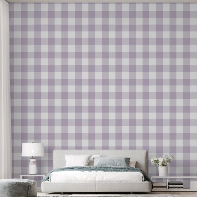 Trendy 6" Light Lila Gingham Buffalo Karo Tapete (Schlafzimmer)
