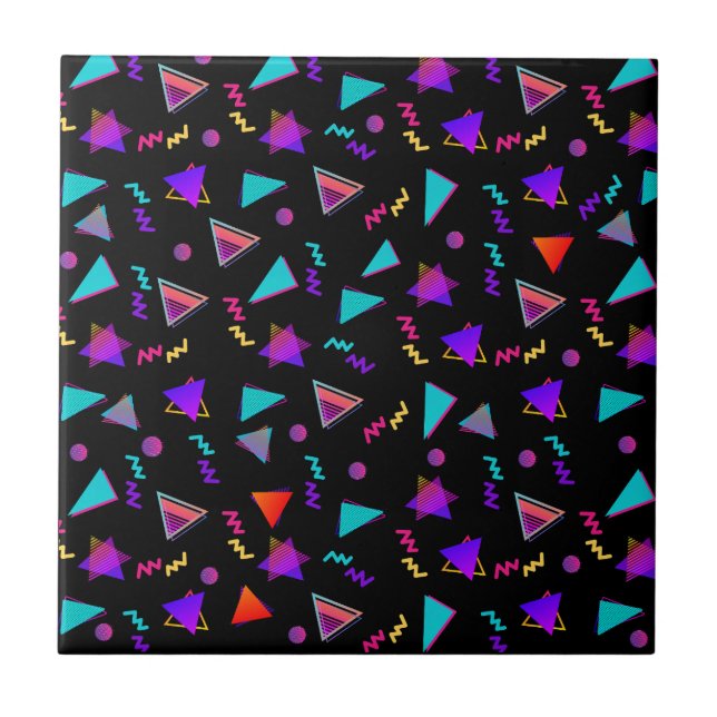 Trendy 80er Black Fliese (Vorderseite)