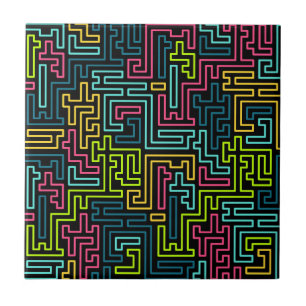 Trendy 80er Black Pattern Fliese