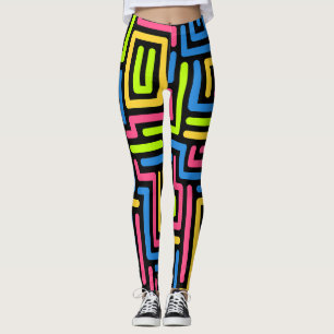 Trendy 80er Pattern farbenfrohe Leggings