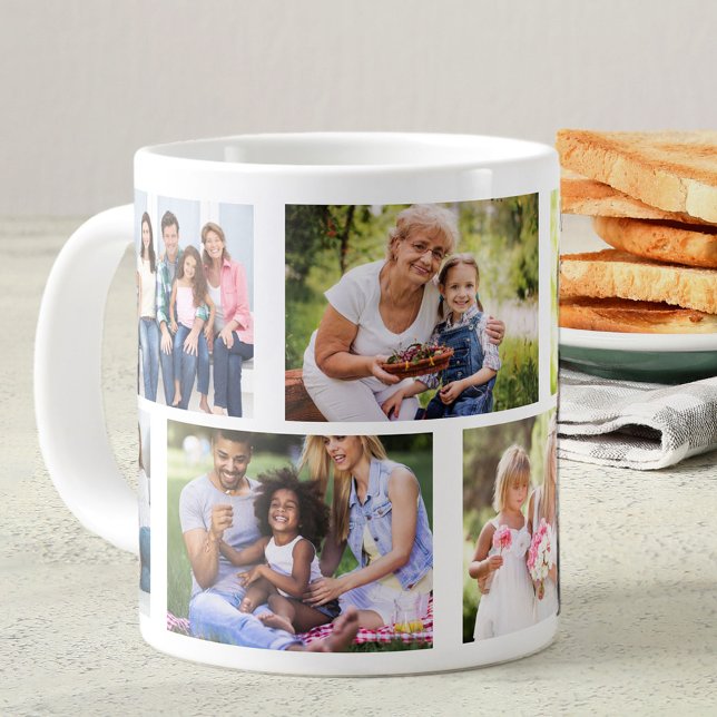 Trendy 8 Picture Masonry Grid Weißes Foto Jumbo-Tasse (Von Creator hochgeladen)