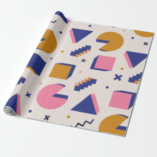 Trendy 90er Memphis geometrisches nahtloses Muster Geschenkpapier