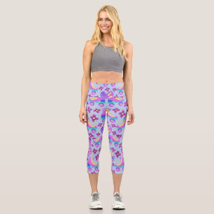 Trendy 90er Roller Skate neon Theme Capri Leggings