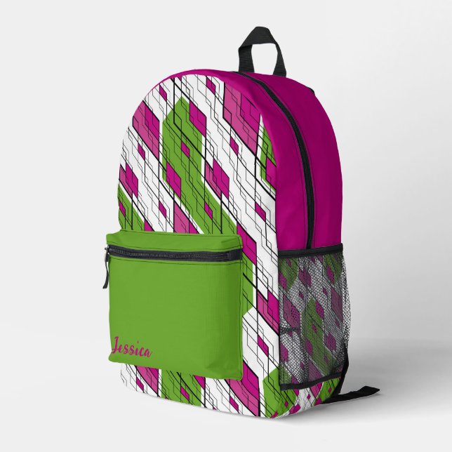 Trendy Abstract Design Bedruckter Rucksack (Rückseitige Ecke Rechts)