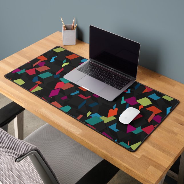 Trendy Abstract Geometric Cube Pattern Schreibtischunterlage (Büro 2)