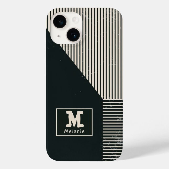 Trendy abstract minimalist artistic lines Monogram Case-Mate iPhone Hülle (Rückseite)