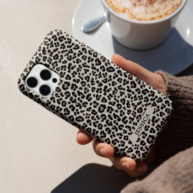 Trendy Abstrakt Animal Leopard Cheetah Pattern iPhone Hülle (Stunning and unique custom phone with fashionable trendy abstract pattern inspired by leopard skin.)