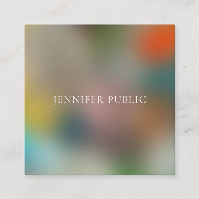 Trendy Abstrakt Art Elegante Berufliche Vorlage Quadratische Visitenkarte (Vorderseite)