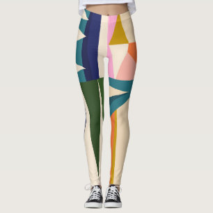 Trendy Abstrakt: Farbenfrohe Handzeichnung. Leggings