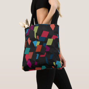 Trendy Abstrakt Geometric Cube Pattern Tote Bag
