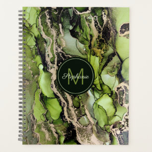 Trendy Abstrakt Green Black Gold Planer