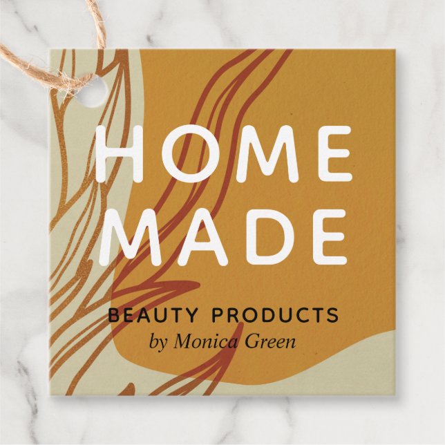 Trendy Abstrakt Minimalistische, hausgemachte Schö Geschenkanhänger (Vorderseite)