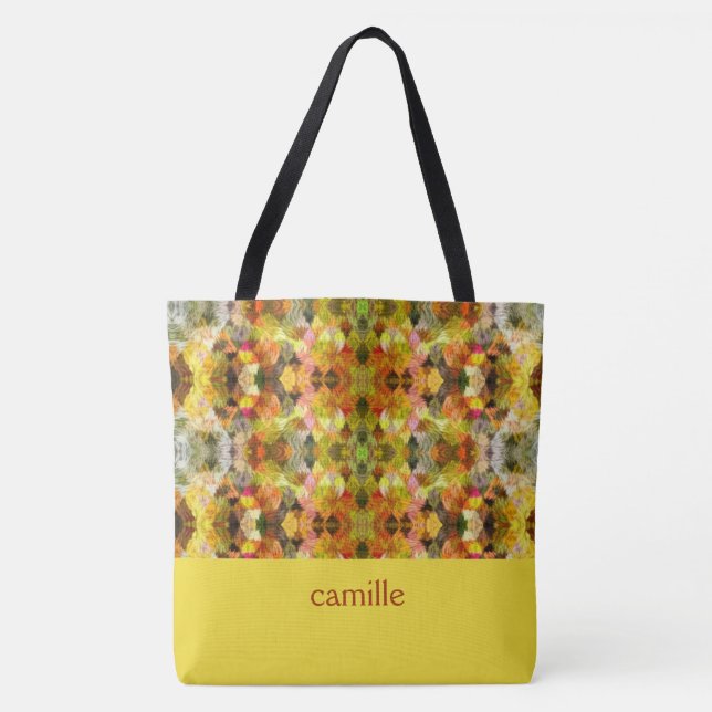 Trendy Abstrakt Mit Monogramm Tote Bag (Vorderseite)