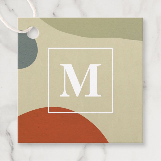 Trendy Abstrakt Monogram Homemade Business Rustika Geschenkanhänger (Vorderseite)