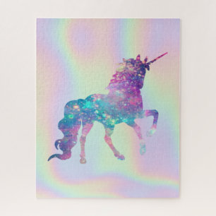 Trendy Abstrakt Ombre Unicorn Holographi Puzzle