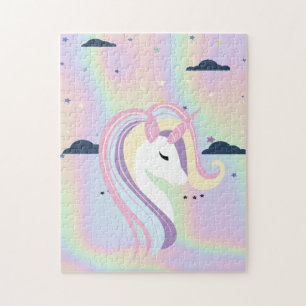 Trendy Abstrakt Ombre Unicorn Stars Puzzle