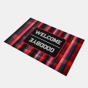 Trendy Abstrakt Red Black Kariert Collection Fußmatte