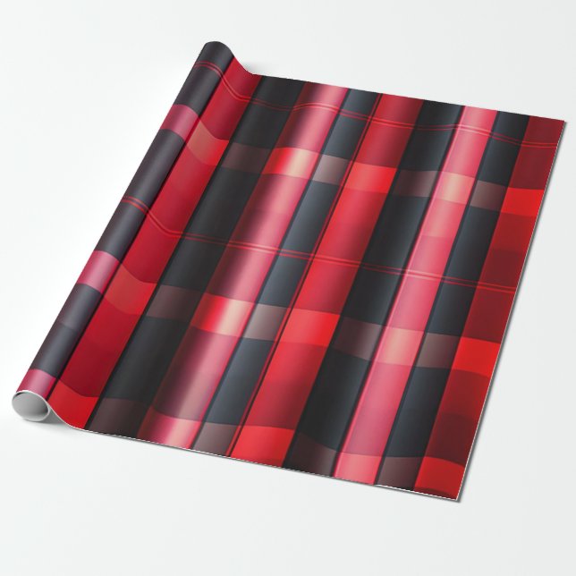 Trendy Abstrakt Red Black Kariert Collection Geschenkpapier (Ungerollt)