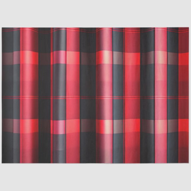 Trendy Abstrakt Red Black Kariert Collection Seidenpapier (Vorderseite)